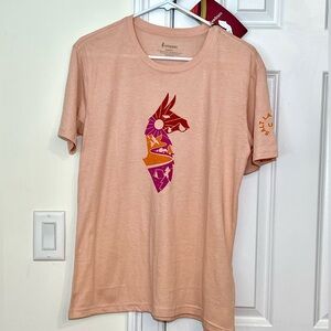 Cotopaxi Rosewood T-Shirt with Colorful Llama Graphic